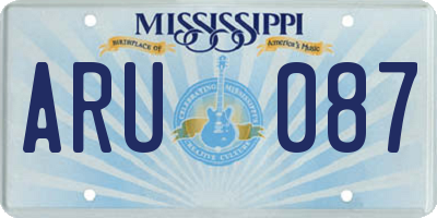 MS license plate ARU087