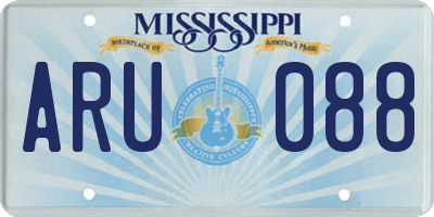 MS license plate ARU088
