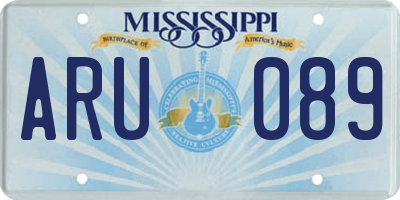 MS license plate ARU089