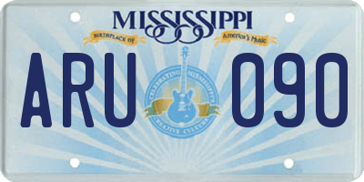 MS license plate ARU090