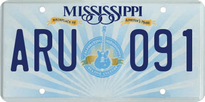 MS license plate ARU091