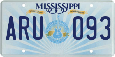 MS license plate ARU093