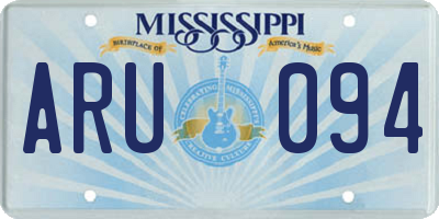 MS license plate ARU094
