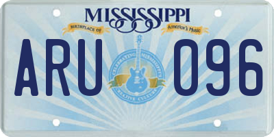 MS license plate ARU096