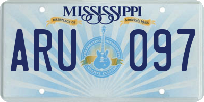 MS license plate ARU097