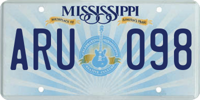 MS license plate ARU098