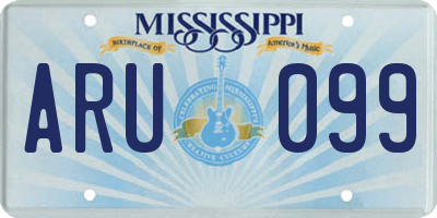 MS license plate ARU099