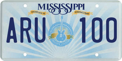 MS license plate ARU100