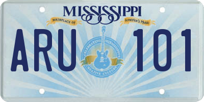 MS license plate ARU101