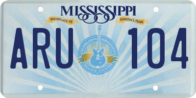 MS license plate ARU104