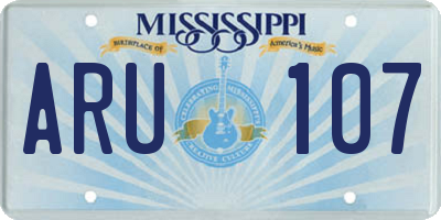 MS license plate ARU107