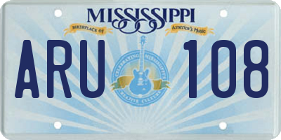 MS license plate ARU108