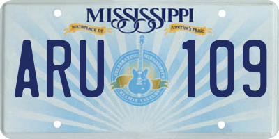 MS license plate ARU109