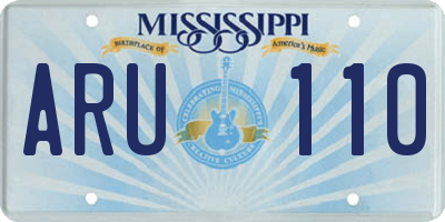 MS license plate ARU110