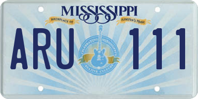 MS license plate ARU111