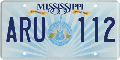 MS license plate ARU112