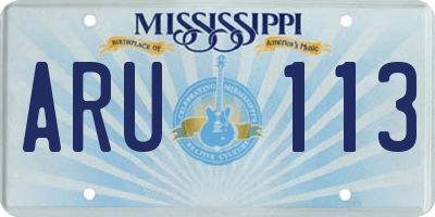 MS license plate ARU113