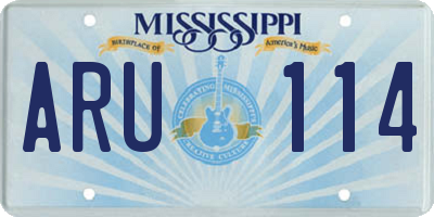 MS license plate ARU114