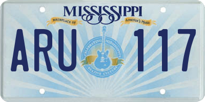 MS license plate ARU117