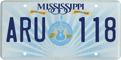 MS license plate ARU118