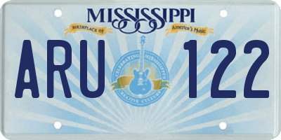 MS license plate ARU122