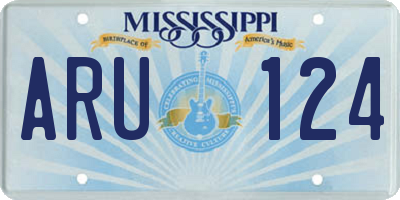 MS license plate ARU124