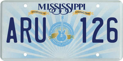 MS license plate ARU126