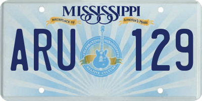 MS license plate ARU129