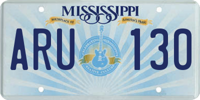 MS license plate ARU130