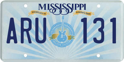 MS license plate ARU131