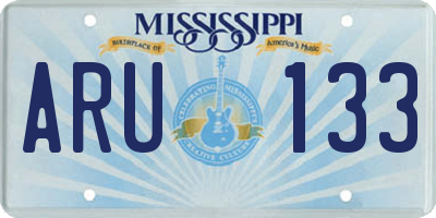 MS license plate ARU133