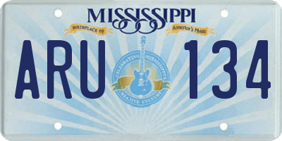 MS license plate ARU134