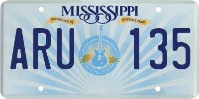 MS license plate ARU135
