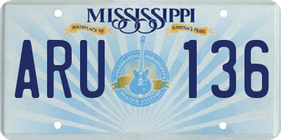 MS license plate ARU136