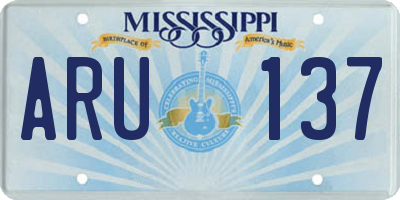 MS license plate ARU137