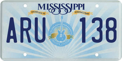 MS license plate ARU138
