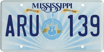 MS license plate ARU139