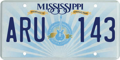 MS license plate ARU143
