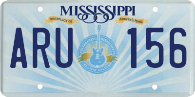 MS license plate ARU156