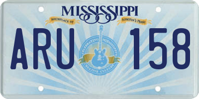 MS license plate ARU158