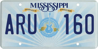 MS license plate ARU160