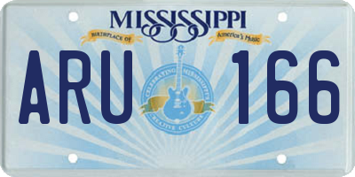 MS license plate ARU166