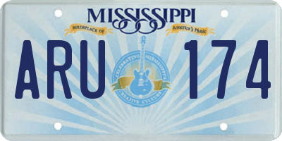 MS license plate ARU174