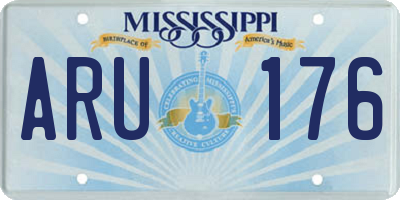 MS license plate ARU176