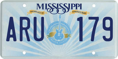 MS license plate ARU179