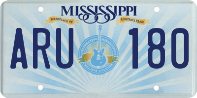 MS license plate ARU180