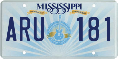 MS license plate ARU181