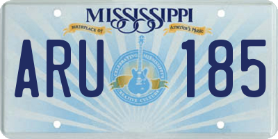 MS license plate ARU185