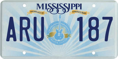 MS license plate ARU187