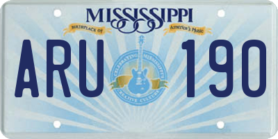 MS license plate ARU190